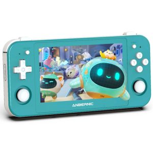 ANBERNIC RG505 Android 12 Game Console, 4GB LPDDR4X, 128GB+128GB TF Card, 3154 games, Moonlight Streaming – Turquoise ANBERNIC RG505 Android 12 Game Console, 4GB LPDDR4X, 128GB+128GB TF Card, 3154 games, Moonlight Streaming – Turquoise