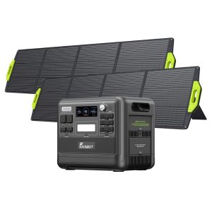 FOSSiBOT F2400 Portable Power Station Kit + 2 x FOSSiBOT SP200 18V 200W Foldable Solar Panel, 2048Wh LiFePO4 Battery 2400W Output Solar Generator, 3xAC RV Car USB Type-C QC3.0 PD DC5521 Pure Sine Wave Full Outlets, 1.5H Fast Charging FOSSiBOT F2400 Portable Power Station Kit + 2 x FOSSiBOT SP200 18V 200W Foldable Solar Panel, 2048Wh LiFePO4 Battery 2400W Output Solar Generator, 3xAC RV Car USB Type-C QC3.0 PD DC5521 Pure Sine Wave Full Outlets, 1.5H Fast Charging